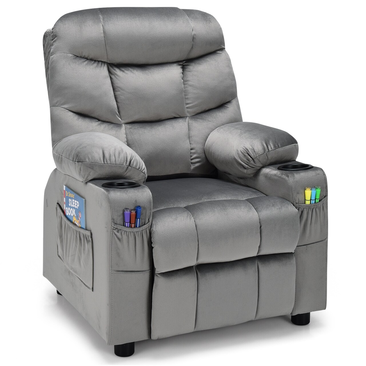 Kids Recliner Chair with Cup Holders Suitable for Children's Room, Living Room and Bedroom